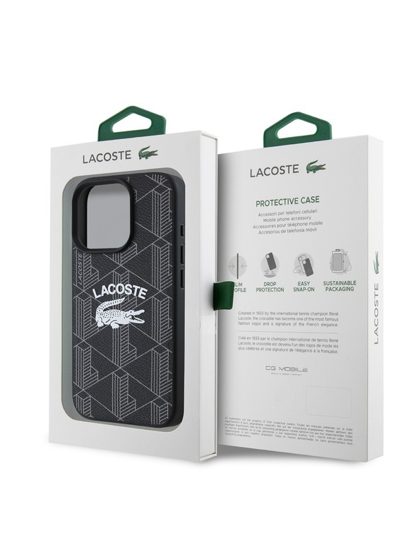 Lacoste Lacoste Blend Monogram MagSafe Stražnji Poklopac za iPhone 16 Pro Black