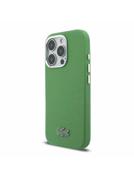 Lacoste Lacoste PVC Iconic Petit Pique Metal Logo MagSafe Stražnji Poklopac za iPhone 16 Pro Max Estragon Green