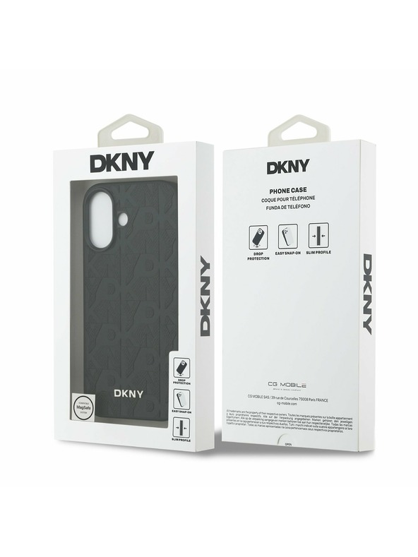 DKNY DKNY PU Leather Grid Pattern Magsafe Stražnji Poklopac za iPhone 17 Black