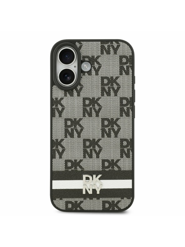 DKNY DKNY PU Leather Checkered Pattern and Stripe Stražnji Poklopac za iPhone 17 Black