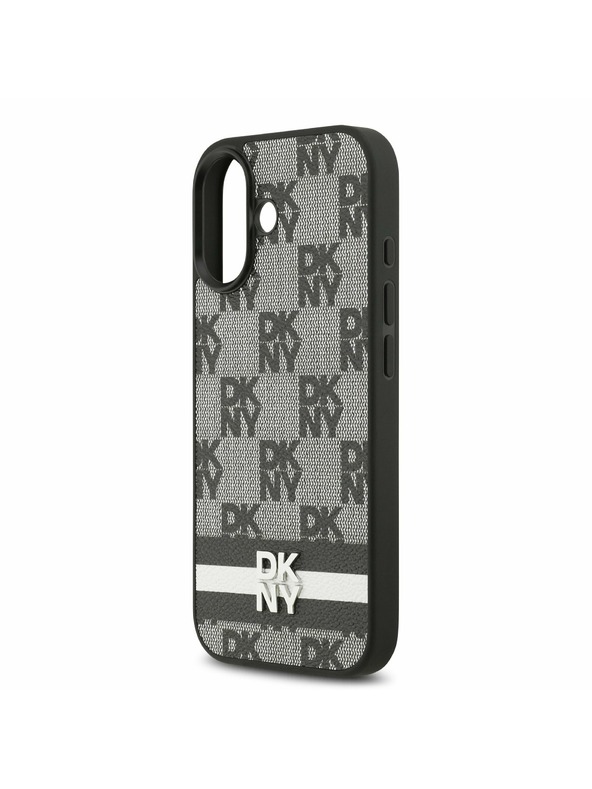 DKNY DKNY PU Leather Checkered Pattern and Stripe Stražnji Poklopac za iPhone 17 Black