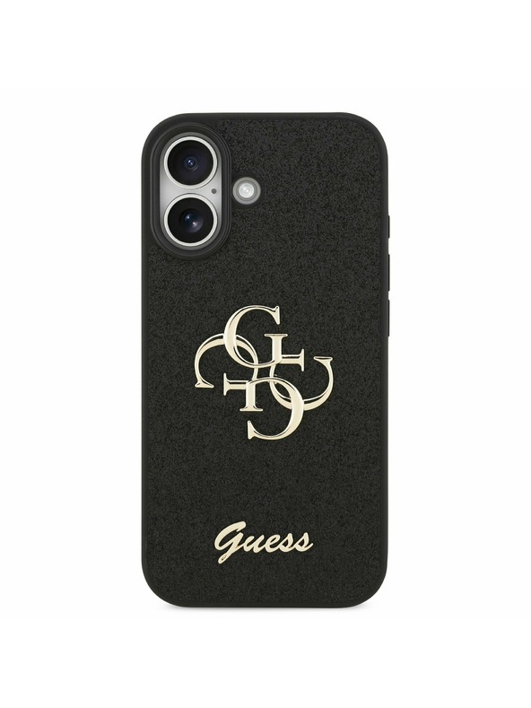 Guess Guess PU Fixed Glitter 4G Metal Logo Stražnji Poklopac za iPhone 17 Black