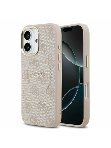 Guess Guess PU Leather 4G Gold Frame MagSafe Stražnji Poklopac za iPhone 17 Pink