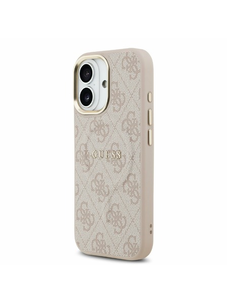 Guess Guess PU Leather 4G Gold Frame MagSafe Stražnji Poklopac za iPhone 17 Pink