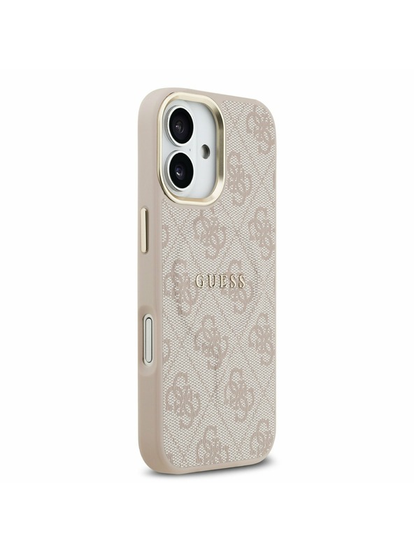 Guess Guess PU Leather 4G Gold Frame MagSafe Stražnji Poklopac za iPhone 17 Pink