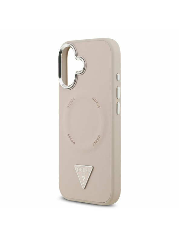 Guess Guess PU Leather Triangle Logo MagSafe Stražnji Poklopac za iPhone 17 Pink