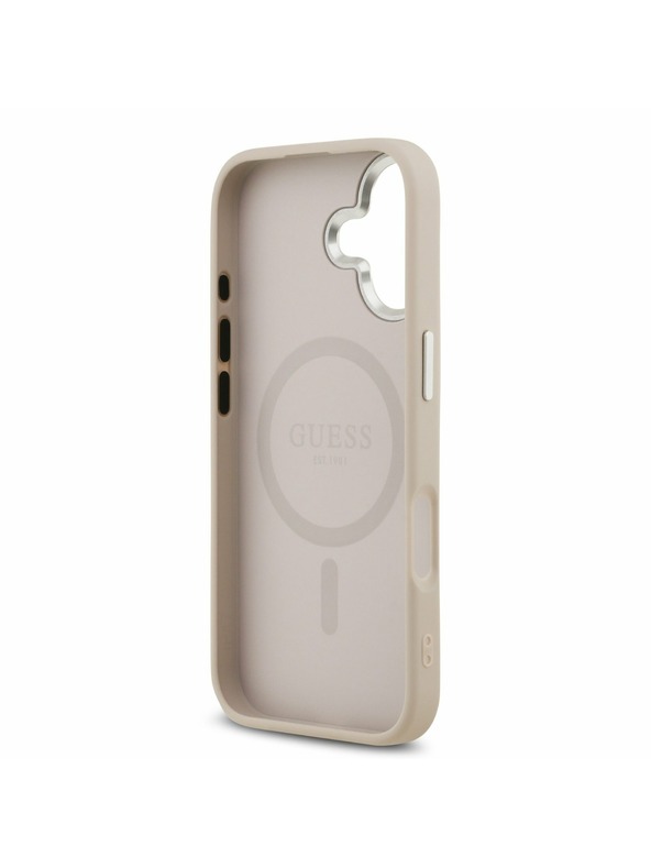 Guess Guess PU Leather Triangle Logo MagSafe Stražnji Poklopac za iPhone 17 Pink