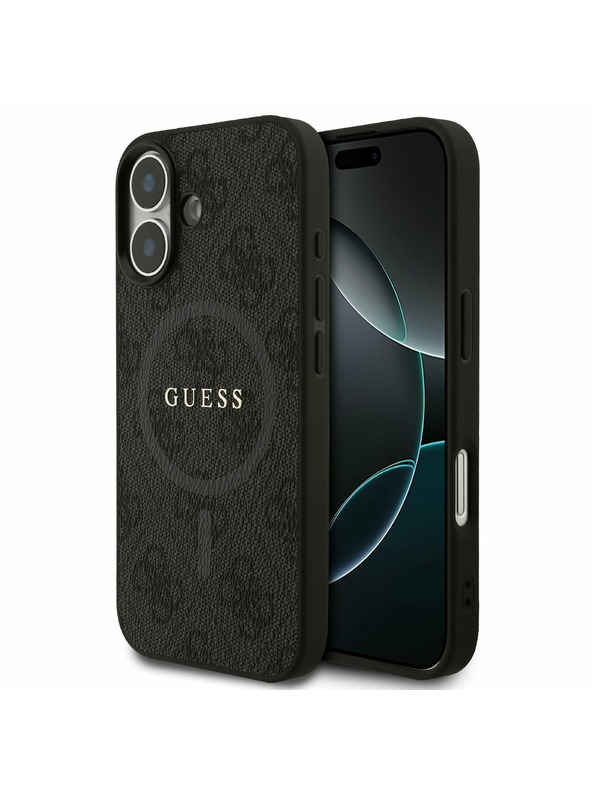 Guess Guess PU Leather 4G Colored Ring MagSafe Stražnji Poklopac za iPhone 17 Black
