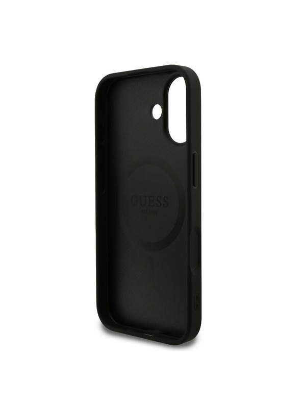 Guess Guess PU Leather 4G Colored Ring MagSafe Stražnji Poklopac za iPhone 17 Black