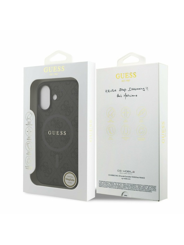 Guess Guess PU Leather 4G Colored Ring MagSafe Stražnji Poklopac za iPhone 17 Black