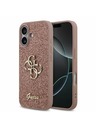 Guess Guess PU Fixed Glitter 4G Metal Logo Stražnji Poklopac za iPhone 17 Pink