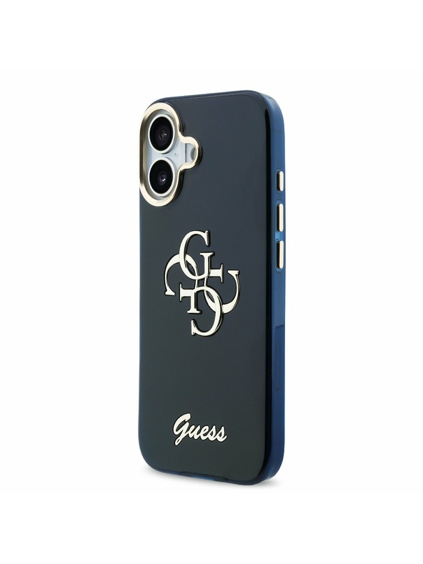 Guess Guess IML 4G Script Metal Logo Stražnji Poklopac za iPhone 17 Blue
