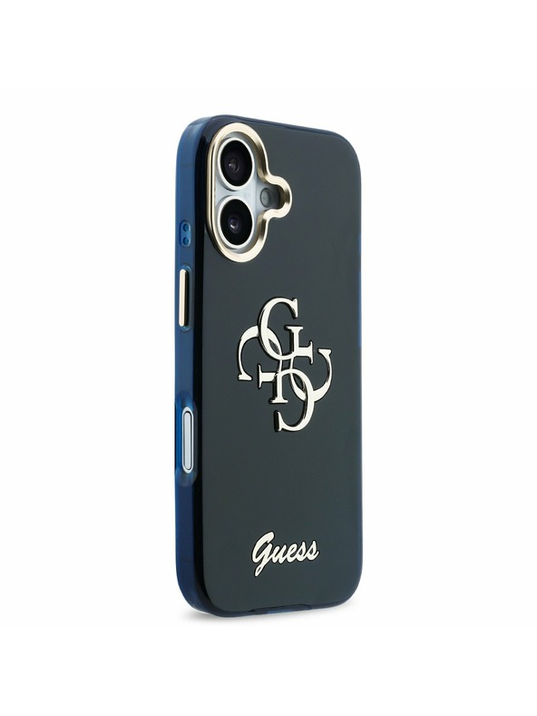 Guess Guess IML 4G Script Metal Logo Stražnji Poklopac za iPhone 17 Blue