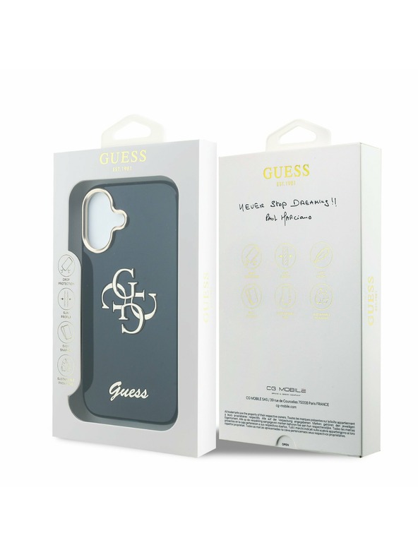 Guess Guess IML 4G Script Metal Logo Stražnji Poklopac za iPhone 17 Blue