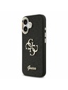 Guess Guess PU Fixed Glitter 4G Metal Frame Stražnji Poklopac za iPhone 17 Black