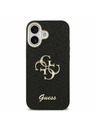 Guess Guess PU Fixed Glitter 4G Metal Frame Stražnji Poklopac za iPhone 17 Black