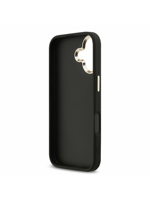 Guess Guess PU Fixed Glitter 4G Metal Frame Stražnji Poklopac za iPhone 17 Black