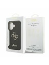 Guess Guess PU Fixed Glitter 4G Metal Frame Stražnji Poklopac za iPhone 17 Black