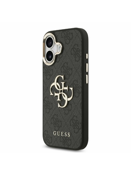 Guess Guess PU Leather 4G Metal Logo Gold Frame Stražnji Poklopac za iPhone 17 Black