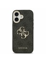 Guess Guess PU Leather 4G Metal Logo Gold Frame Stražnji Poklopac za iPhone 17 Black