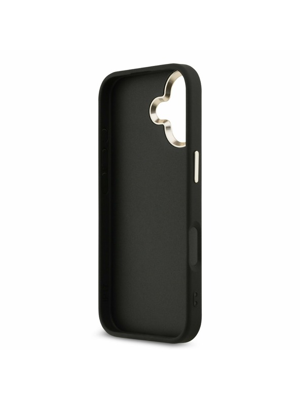 Guess Guess PU Leather 4G Metal Logo Gold Frame Stražnji Poklopac za iPhone 17 Black