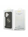 Guess Guess PU Leather 4G Metal Logo Gold Frame Stražnji Poklopac za iPhone 17 Black