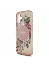 Guess Guess IML Flowers Strap MagSafe Stražnji Poklopac za iPhone 17 Pink