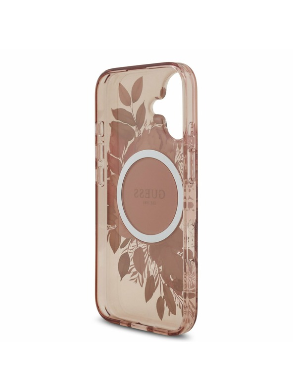Guess Guess IML Flowers Strap MagSafe Stražnji Poklopac za iPhone 17 Pink