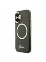 Guess Guess IML Glitter Script Strap MagSafe Stražnji Poklopac za iPhone 17 Black