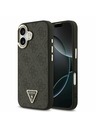 Guess Guess PU Leather 4G Strass Triangle Logo Gold Frame MagSafe Stražnji Poklopac za iPhone 17 Black