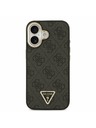 Guess Guess PU Leather 4G Strass Triangle Logo Gold Frame MagSafe Stražnji Poklopac za iPhone 17 Black