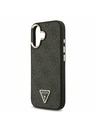 Guess Guess PU Leather 4G Strass Triangle Logo Gold Frame MagSafe Stražnji Poklopac za iPhone 17 Black