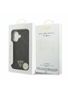 Guess Guess PU Leather 4G Strass Triangle Logo Gold Frame MagSafe Stražnji Poklopac za iPhone 17 Black