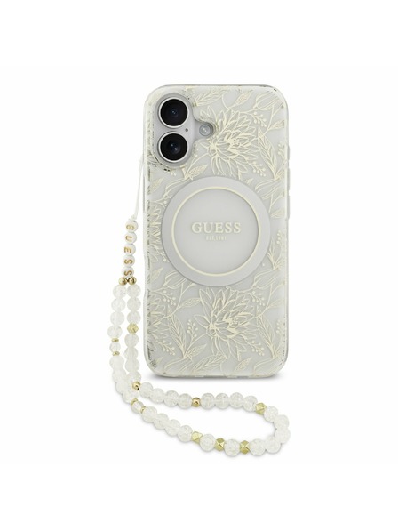 Guess Guess IML Flowers Allover Strap MagSafe Stražnji Poklopac za iPhone 17 White