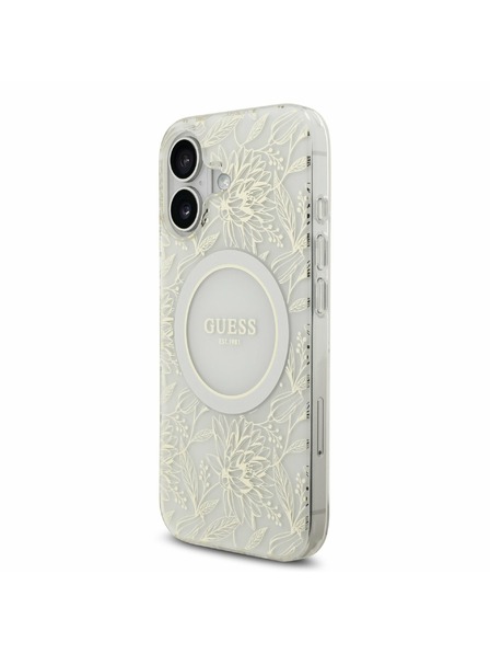 Guess Guess IML Flowers Allover Strap MagSafe Stražnji Poklopac za iPhone 17 White