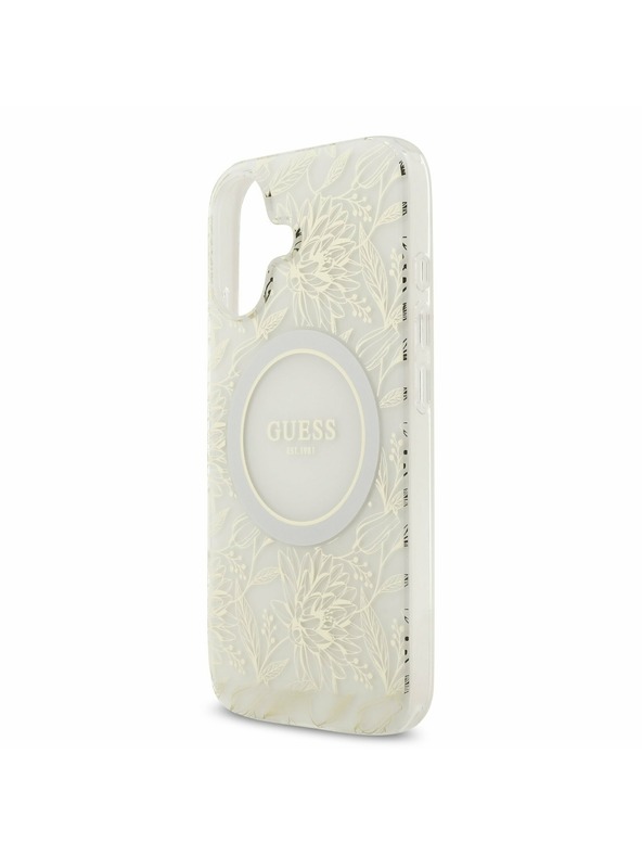 Guess Guess IML Flowers Allover Strap MagSafe Stražnji Poklopac za iPhone 17 White