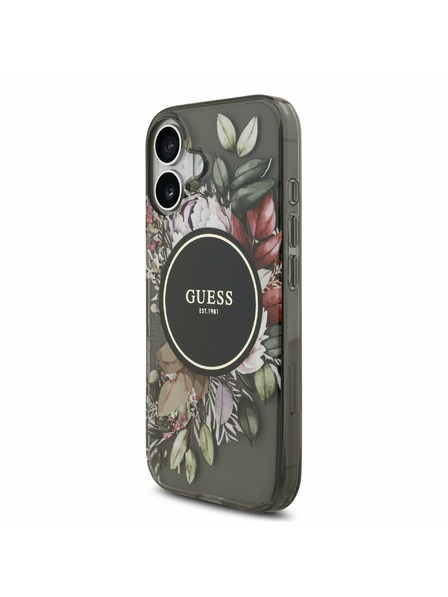 Guess Guess IML Flowers Strap MagSafe Stražnji Poklopac za iPhone 17 Black
