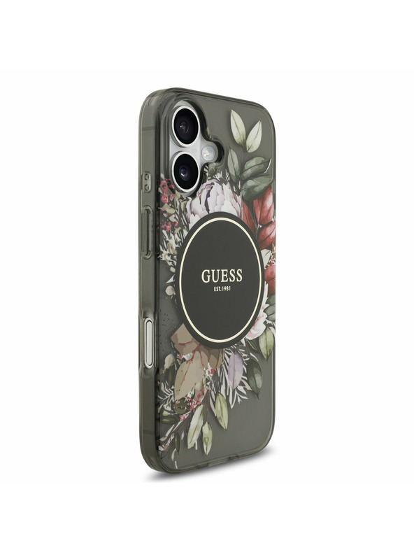 Guess Guess IML Flowers Strap MagSafe Stražnji Poklopac za iPhone 17 Black