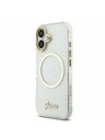 Guess Guess IML Glitter Script Strap MagSafe Stražnji Poklopac za iPhone 17 Transparent