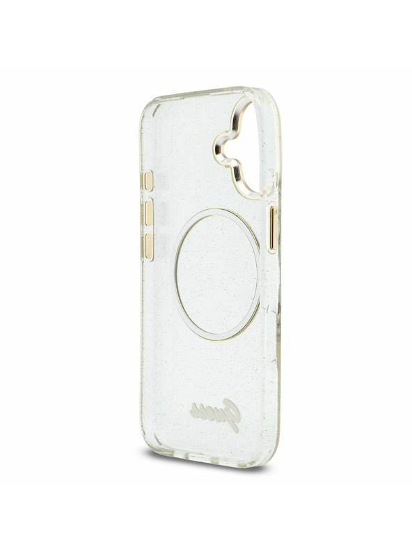 Guess Guess IML Glitter Script Strap MagSafe Stražnji Poklopac za iPhone 17 Transparent