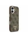 Guess Guess PU Leather 4G Strass Triangle Logo Gold Frame MagSafe Stražnji Poklopac za iPhone 17 Brown