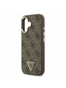 Guess Guess PU Leather 4G Strass Triangle Logo Gold Frame MagSafe Stražnji Poklopac za iPhone 17 Brown