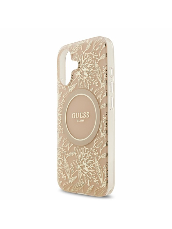 Guess Guess IML Flowers Allover Strap MagSafe Stražnji Poklopac za iPhone 17 Pink