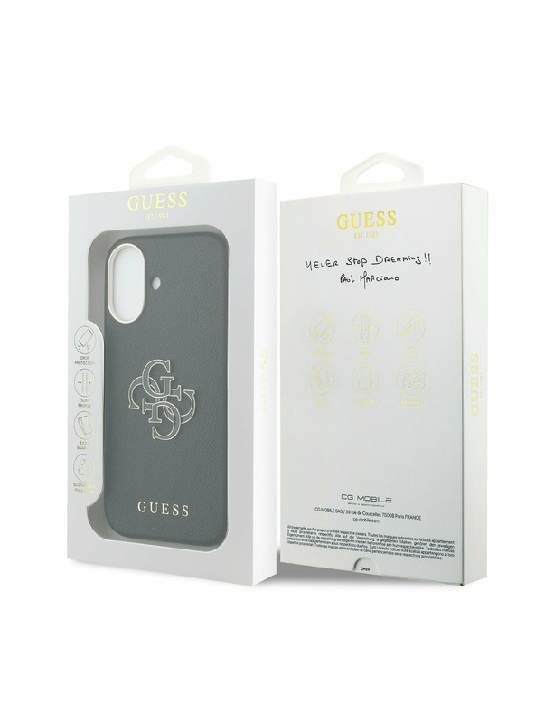 Guess Guess PU Resin Logo Stražnji Poklopac za iPhone 17 Black