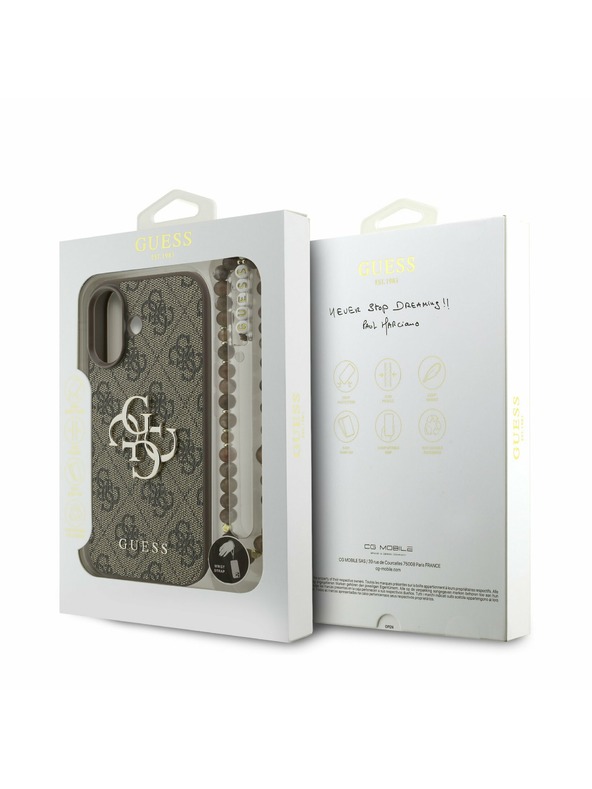 Guess Guess PU 4G Metal Logo Strap Stražnji Poklopac za iPhone 17 Brown