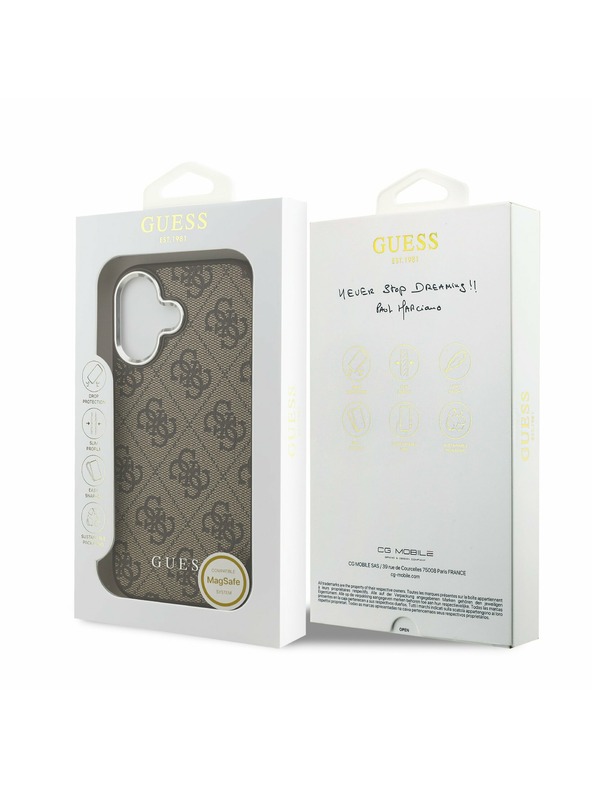 Guess Guess 4G MagSafe Stražnji Poklopac za iPhone 17 Brown