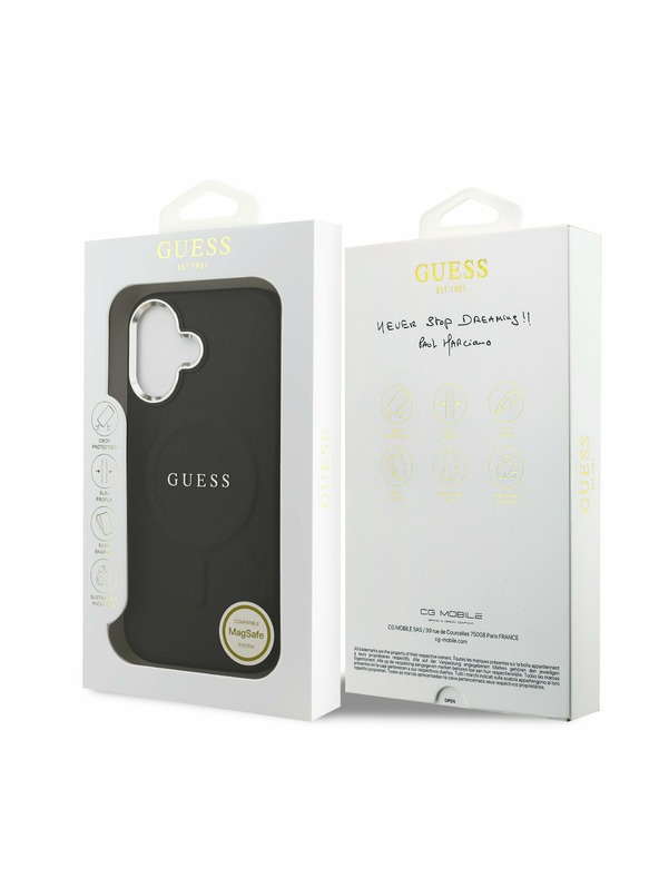 Guess Guess PU Saffiano MagSafe Stražnji Poklopac za iPhone 17 Black