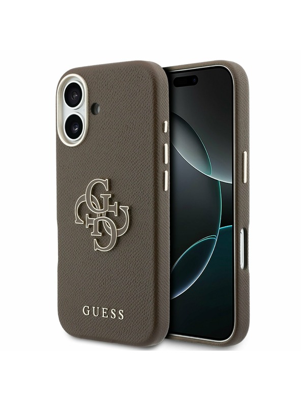 Guess Guess PU Resin Logo Stražnji Poklopac za iPhone 17 Brown