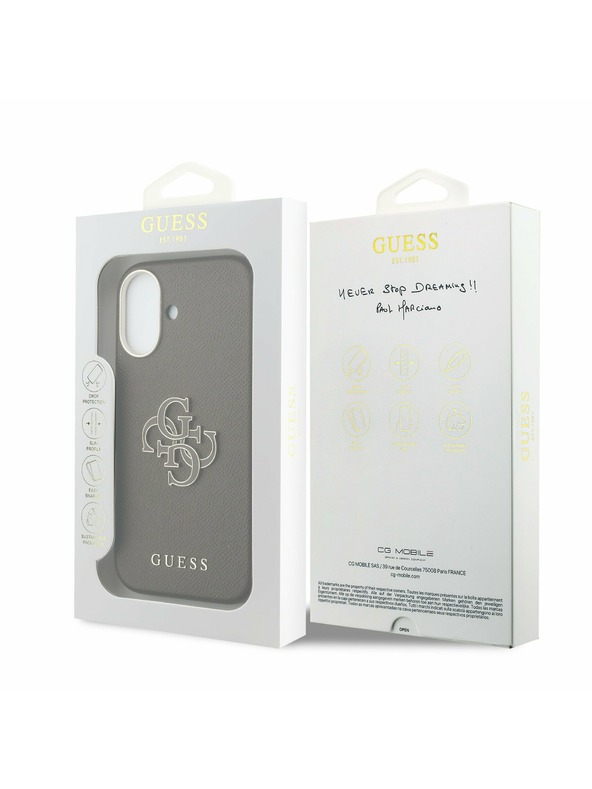 Guess Guess PU Resin Logo Stražnji Poklopac za iPhone 17 Brown