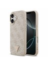 Guess Guess PU Leather 4G Strass Triangle Logo Gold Frame MagSafe Stražnji Poklopac za iPhone 17 Pink